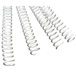 6 mm 12'' White BINDpro 4:1 Pitch Plastic Coil